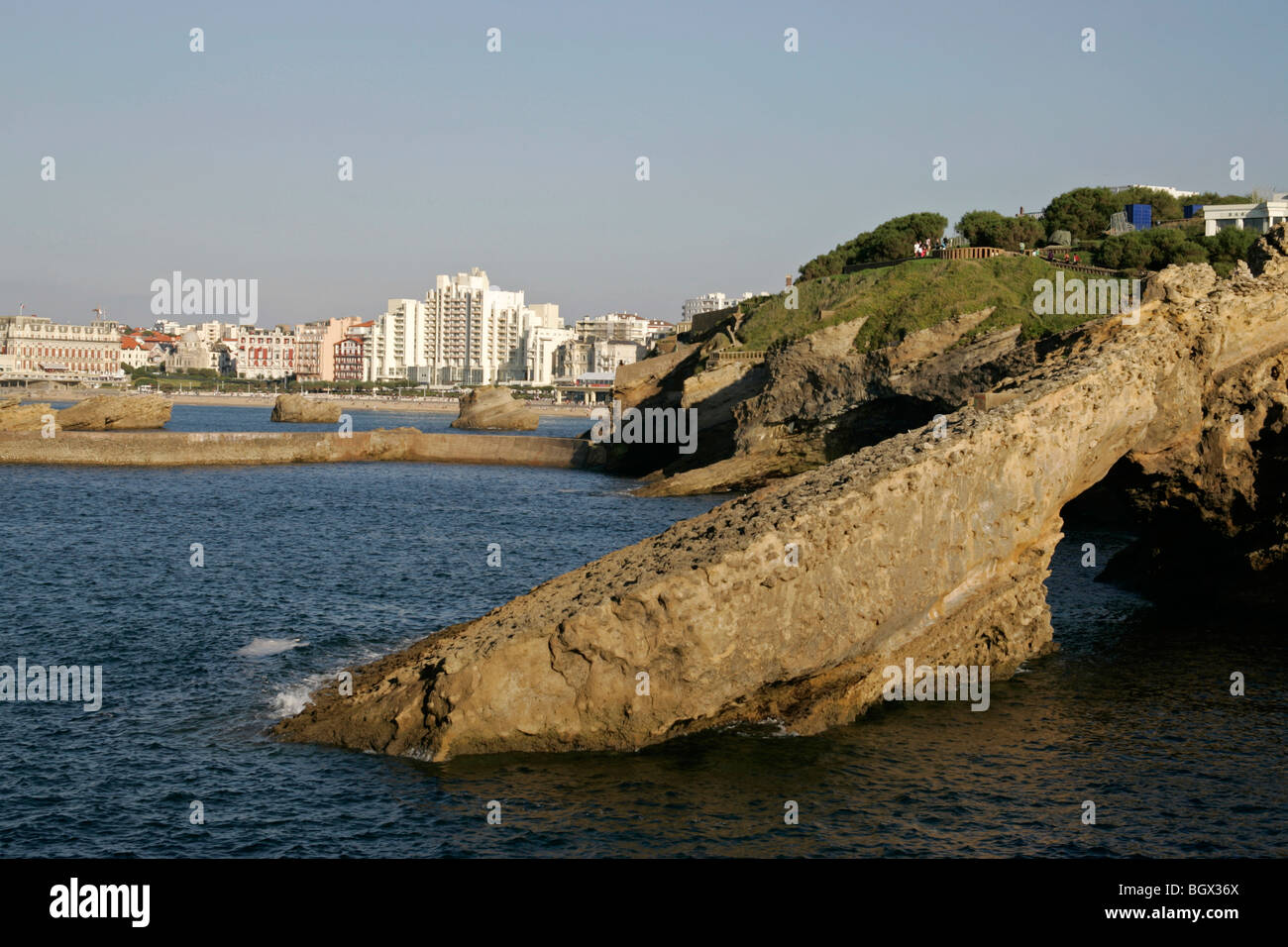 City waterfront Beach with Hotel marina Biarritz Bordeaux Atlantic
