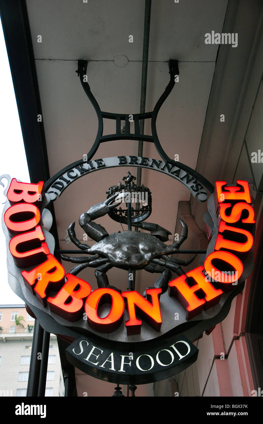 Seafood restaurant, French Quarter, New Orleans, Louisiana, USA Stock