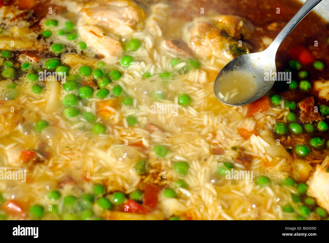 Paella, spanish rice dish Stock Photo Alamy
