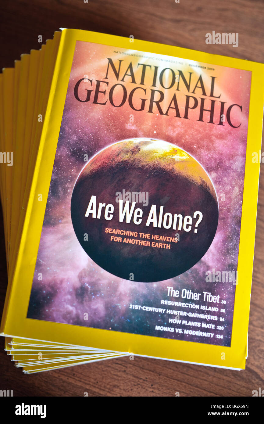 National Geographic Magazines Stock Photo