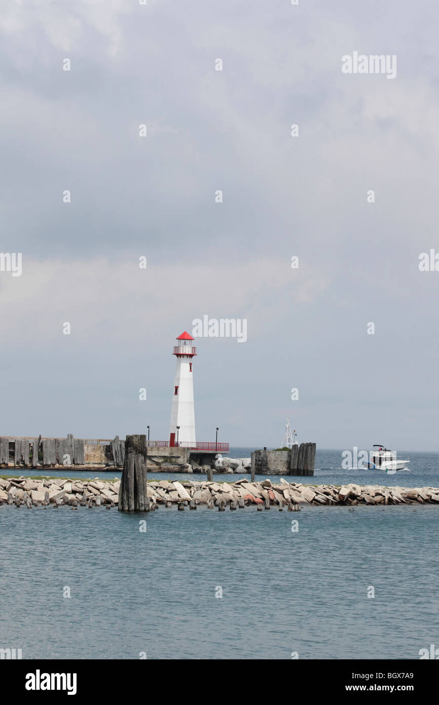 Wawatam the Lighthouse in St. Ignace on Lake Huron Upper Peninsula in ...