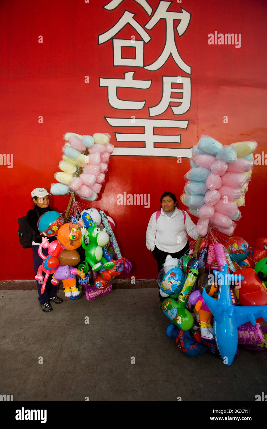 Mexican vendors sell cotton candy in Hollywood, California Stock Photo