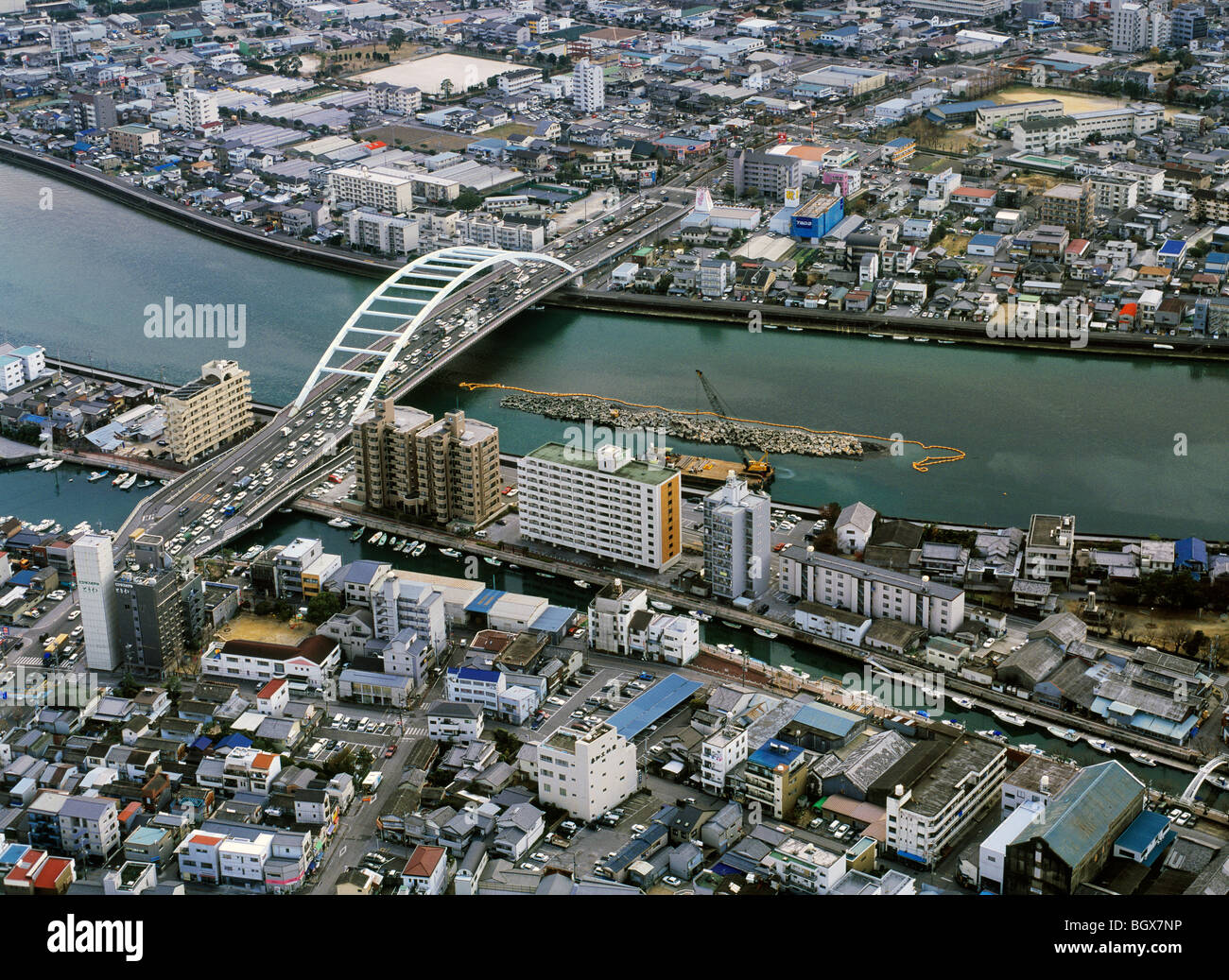 aerial view above Kochi Shikoku Japan Stock Photo Alamy