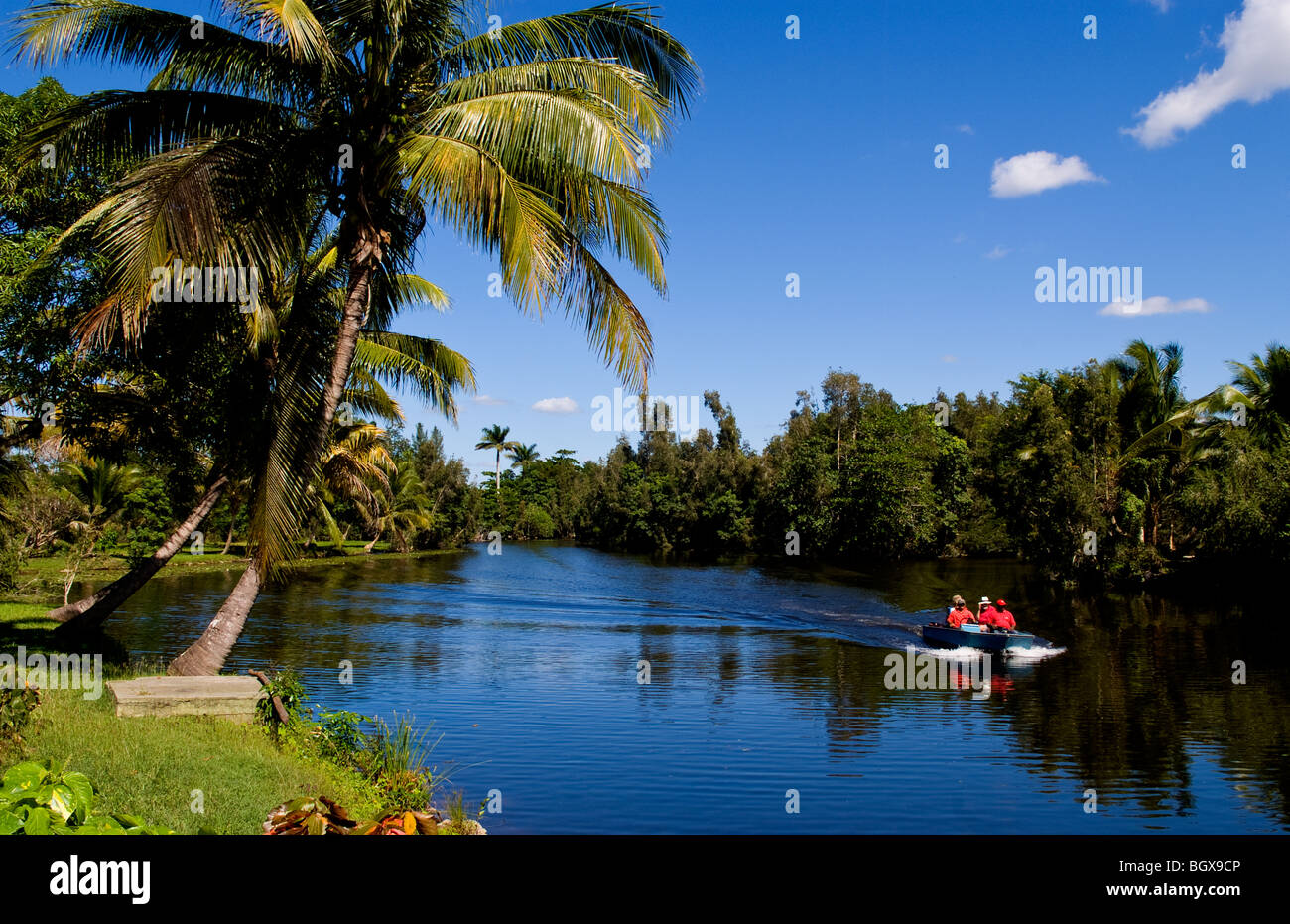 Beautiful river scene near Playa Giron of the Bay of Pigs in Cuba Stock Photo