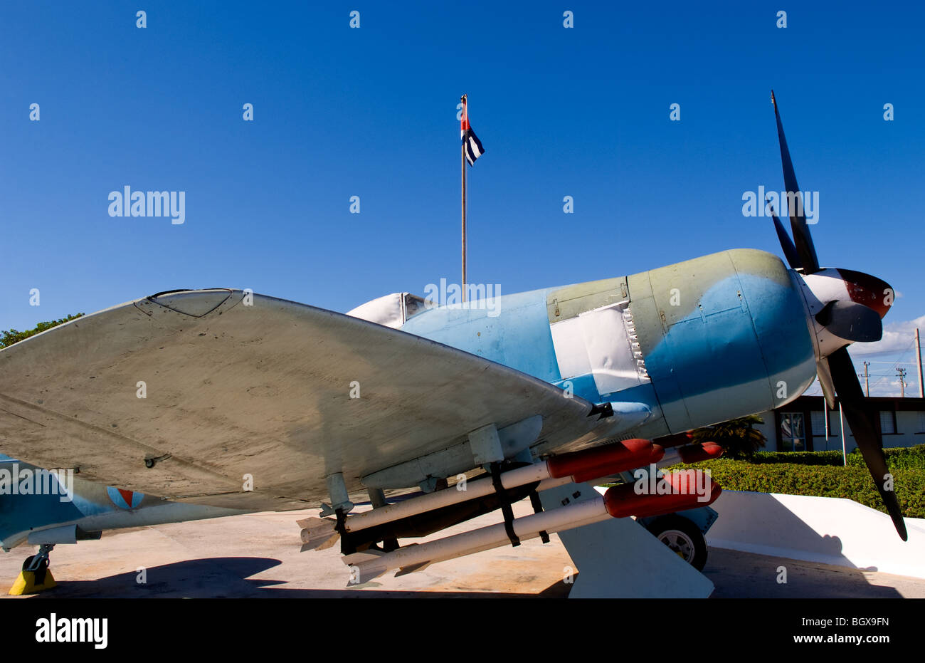 Planes of museum of Playa Giron war over USA in Bay of Pigs Cuba Stock Photo