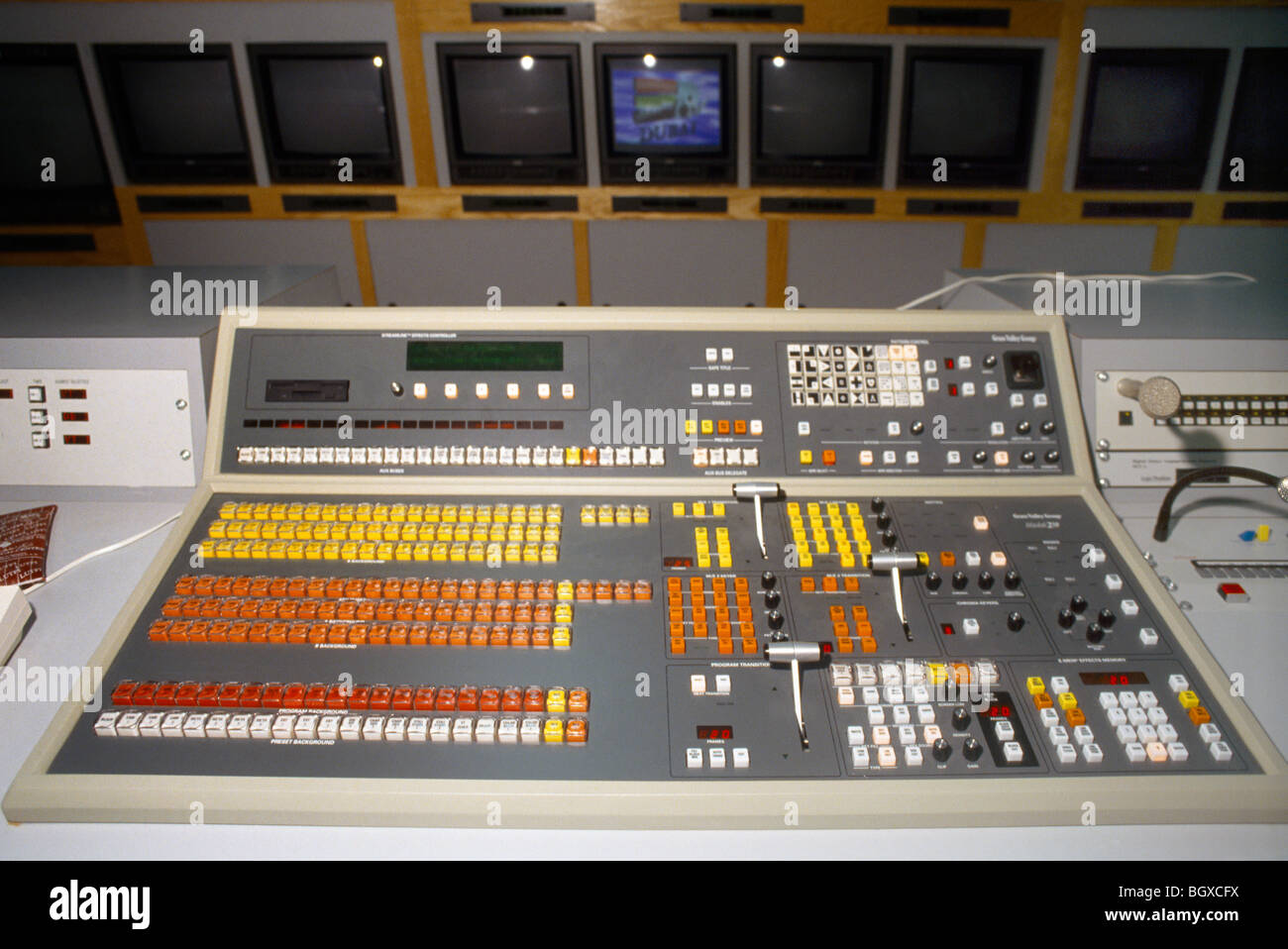 Dubai UAE Edtv Satellite Tv Sound Control Room Stock Photo Alamy