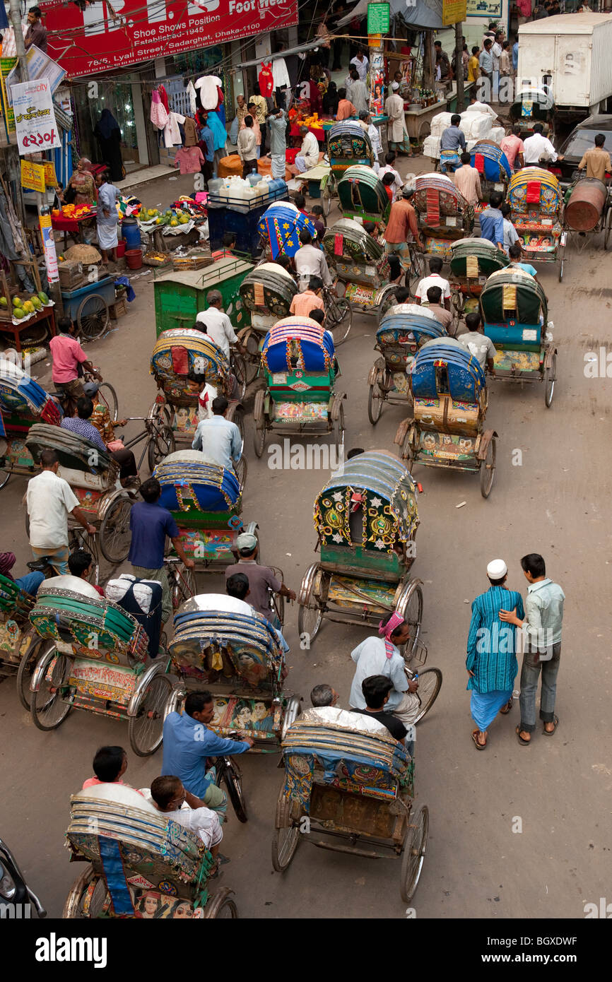 Busy street Dhaka Bangladesh Stock Photo