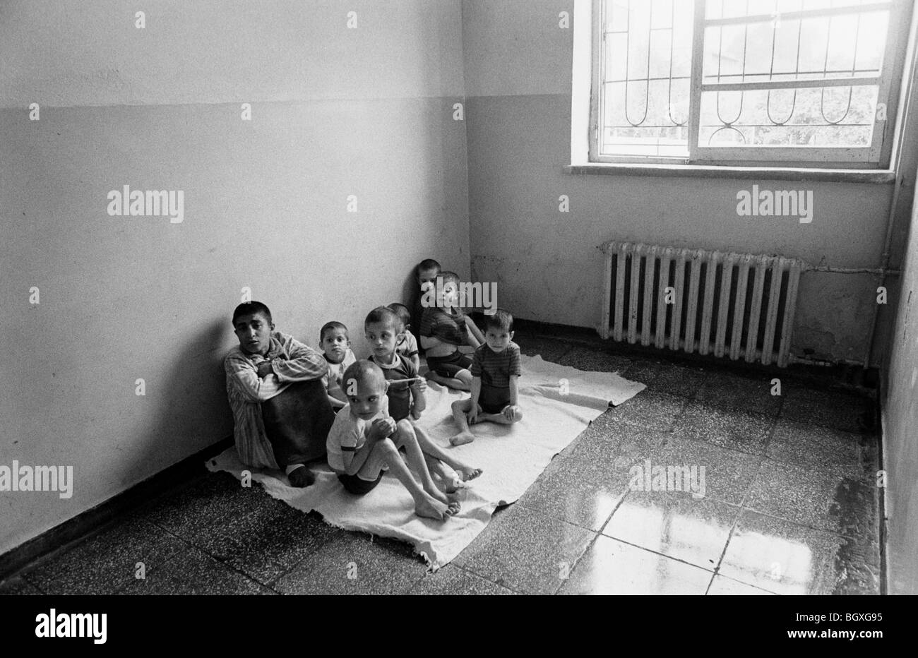 HOSPITAL FOR HANDICAPPED CHILDREN, SHKODRA, ALBANIA, SEP' 91. Stock Photo