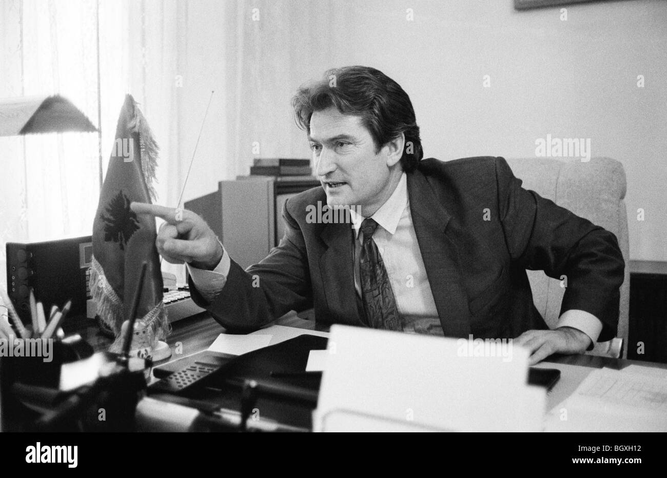 Sali Berisha President Albania 1992 Stock Photo Alamy