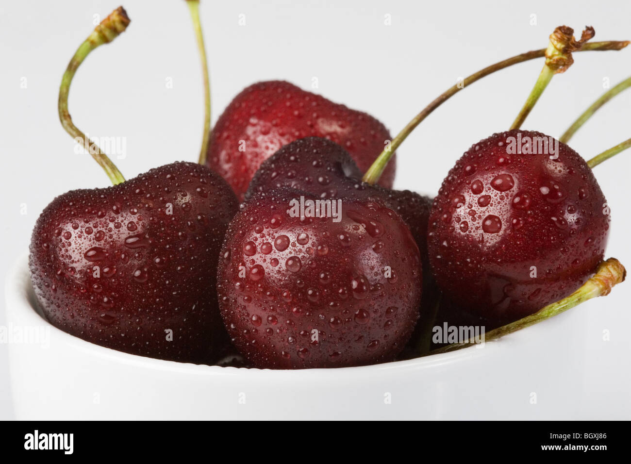 Cherries with Water Stock Photo Alamy