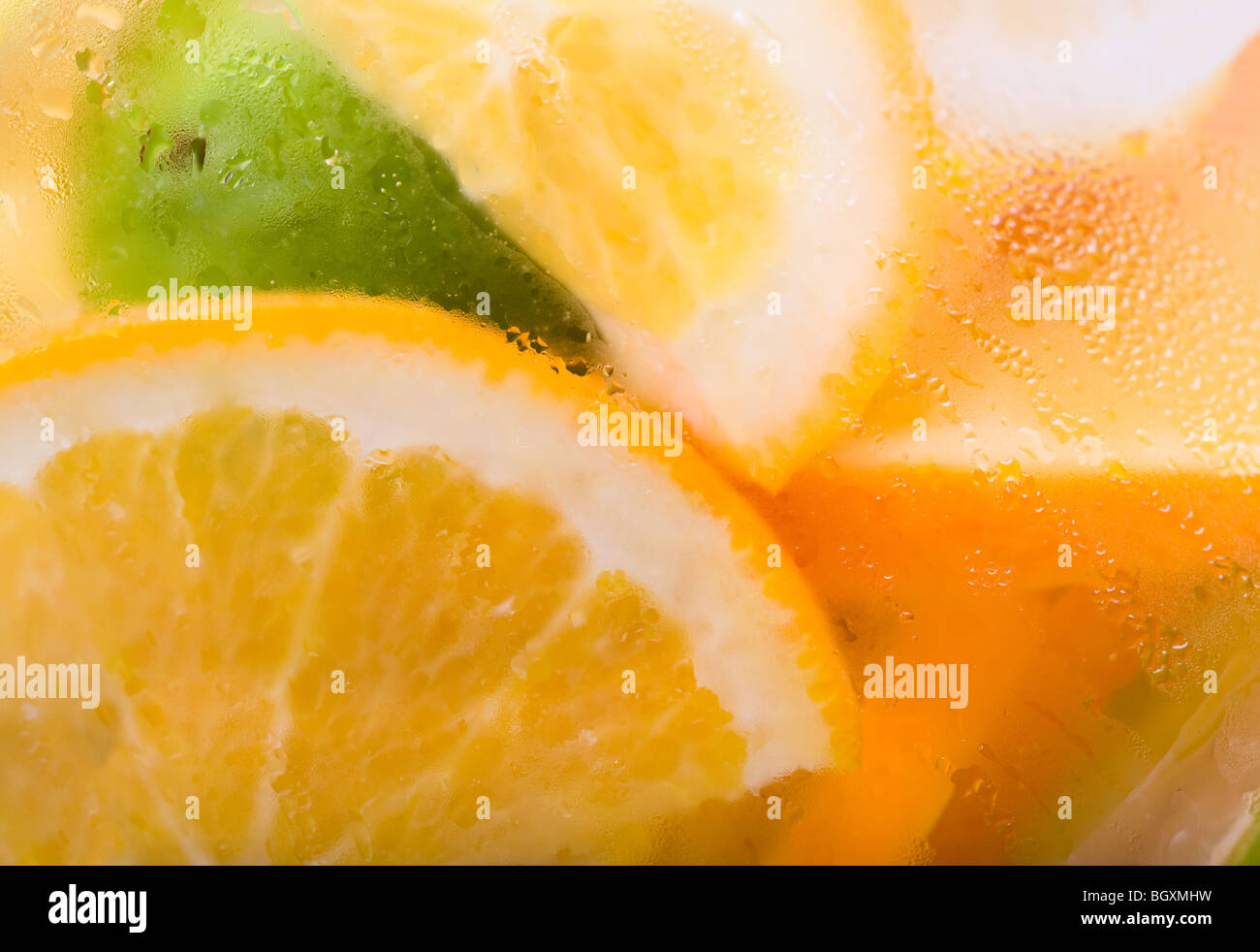 Citrus Ice Water Stock Photo Alamy