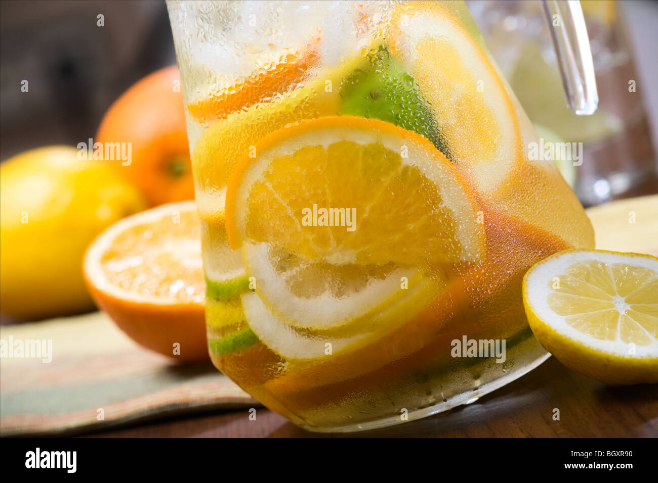 Citrus Ice Water Stock Photo Alamy