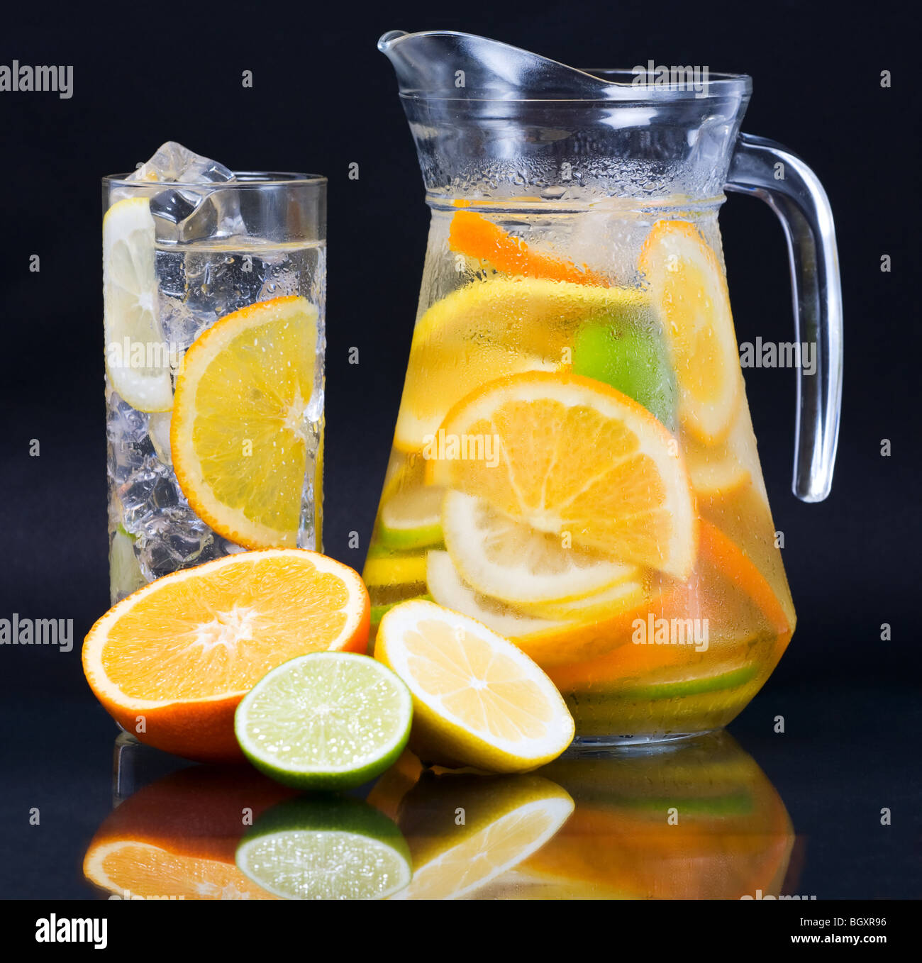 Citrus Ice Water Stock Photo Alamy