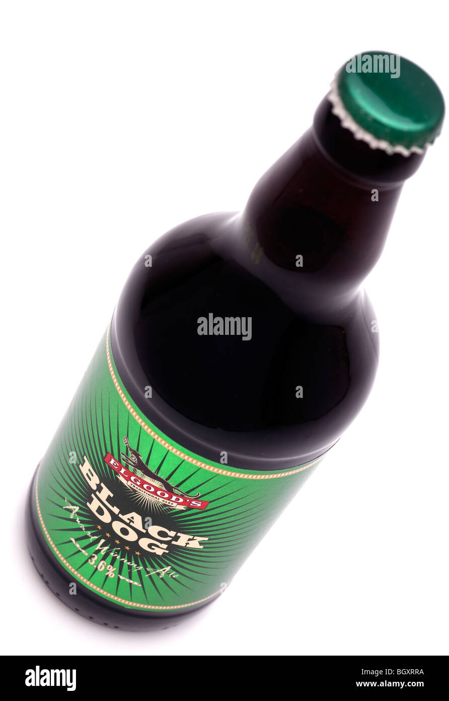 Bottle of Elgoods Black dog ale Stock Photo Alamy