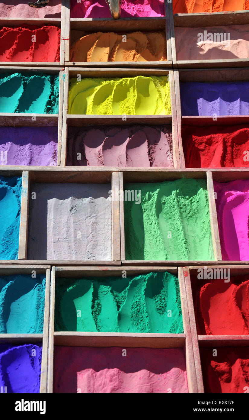 Traditional Hindu / Nepal colour dyes for sale Stock Photo Alamy