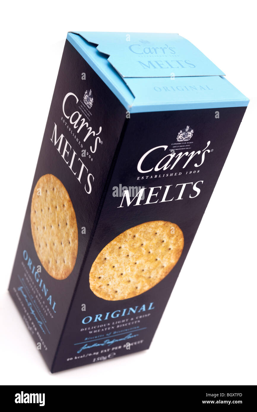Box of Carr's original melts wheaten biscuits Stock Photo