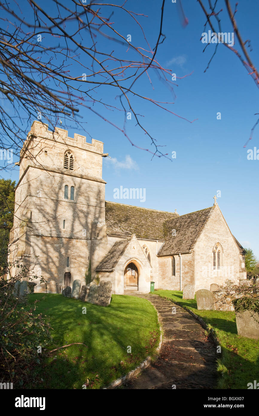 St John the Baptist Church in the Wiltshire village of Latton near Cricklade, Uk Stock Photo