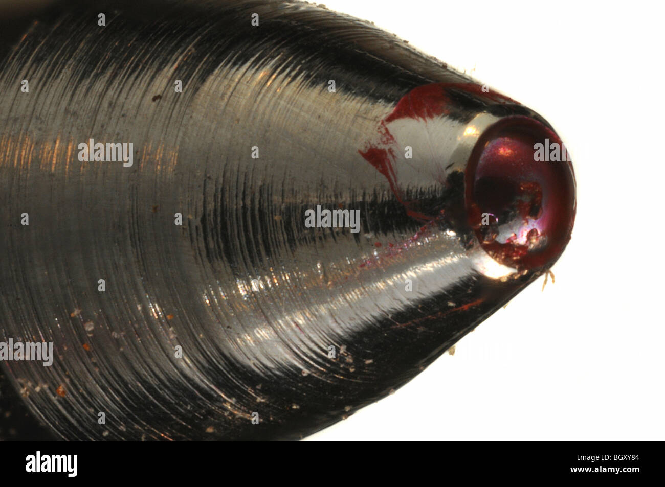 Extreme close up of the tip of a ballpoint pen Stock Photo Alamy