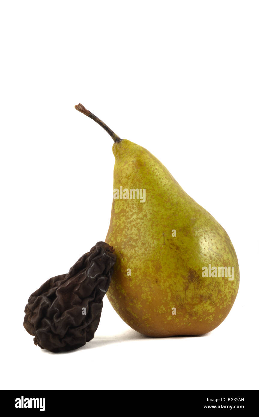 Dried and fresh pears on a white background Stock Photo Alamy