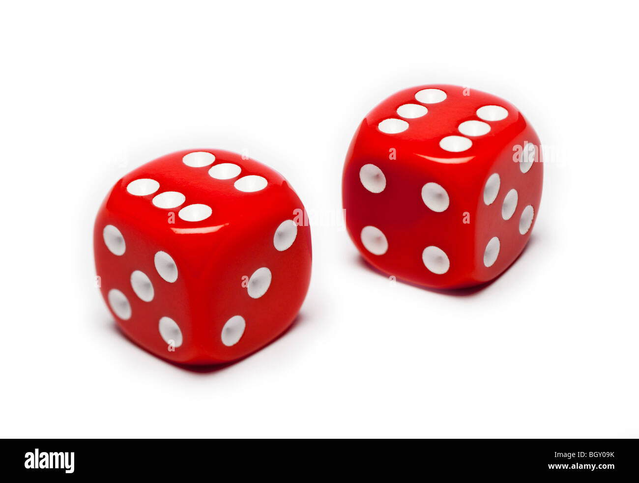 Pair of red dice Stock Photo