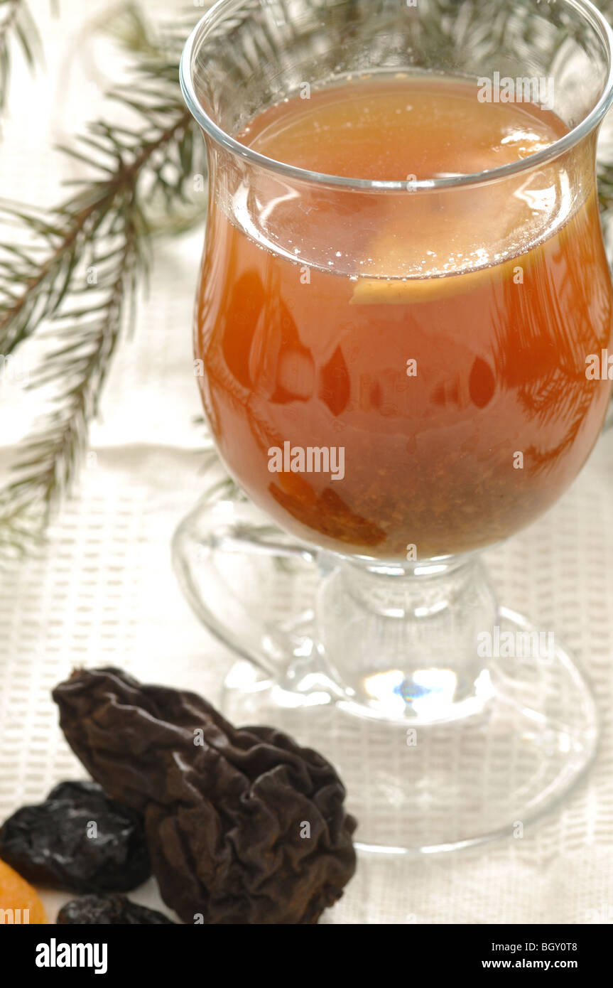 Kompot from Dried fruits traditional Eastern European drink Stock