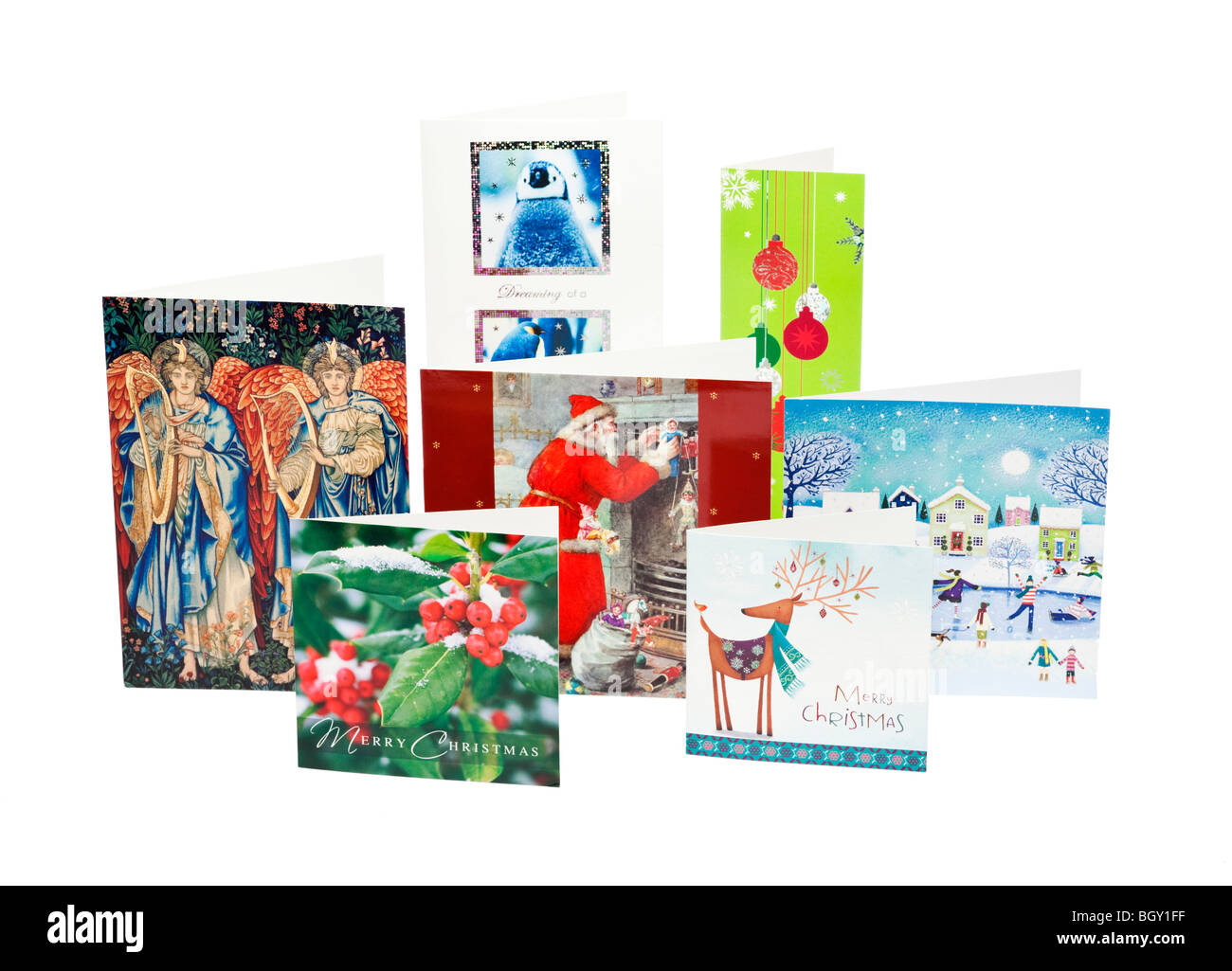 Group of Christmas Cards Stock Photo