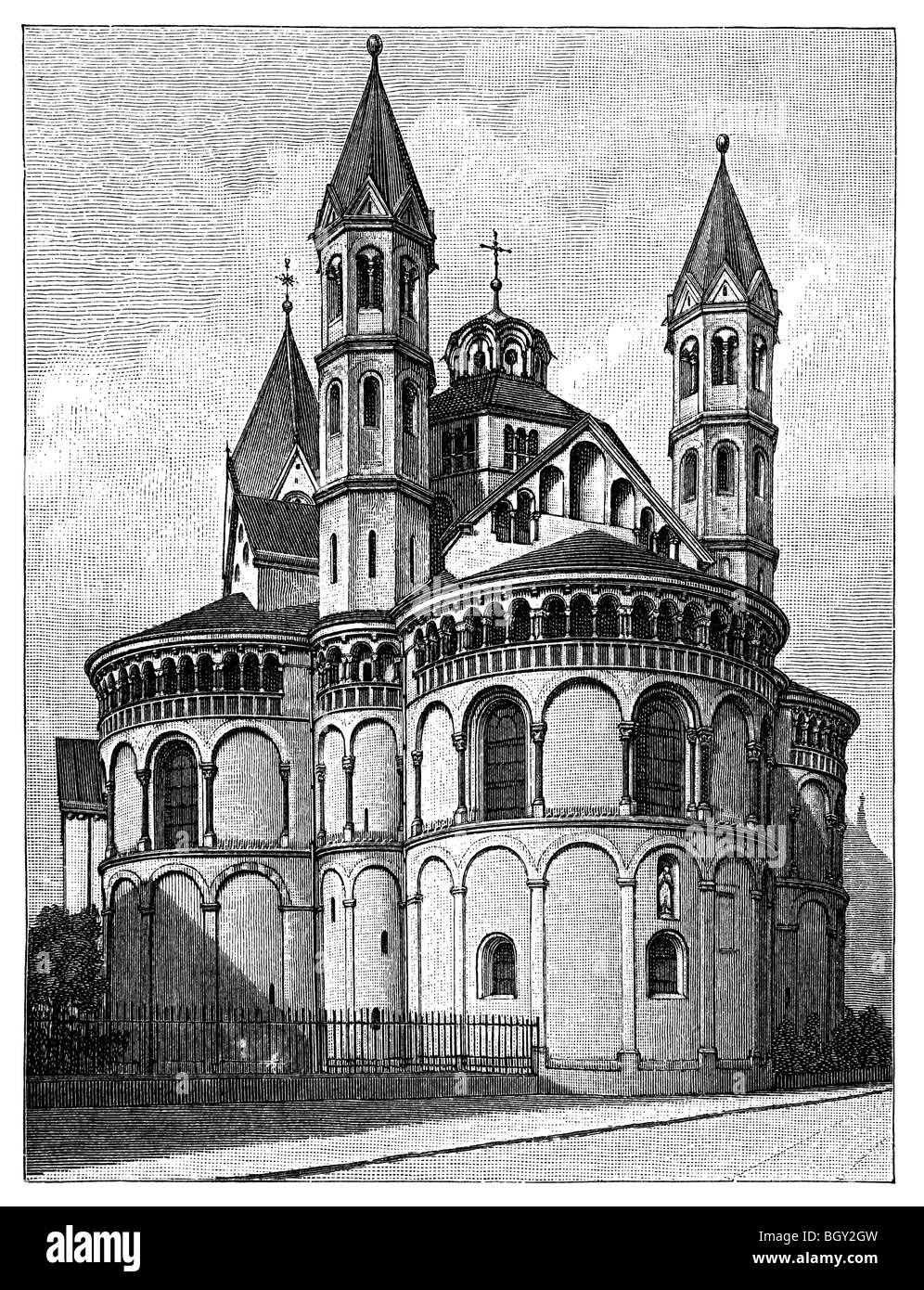 Apostelkirche Apostle Church In Cologne Romanic Style