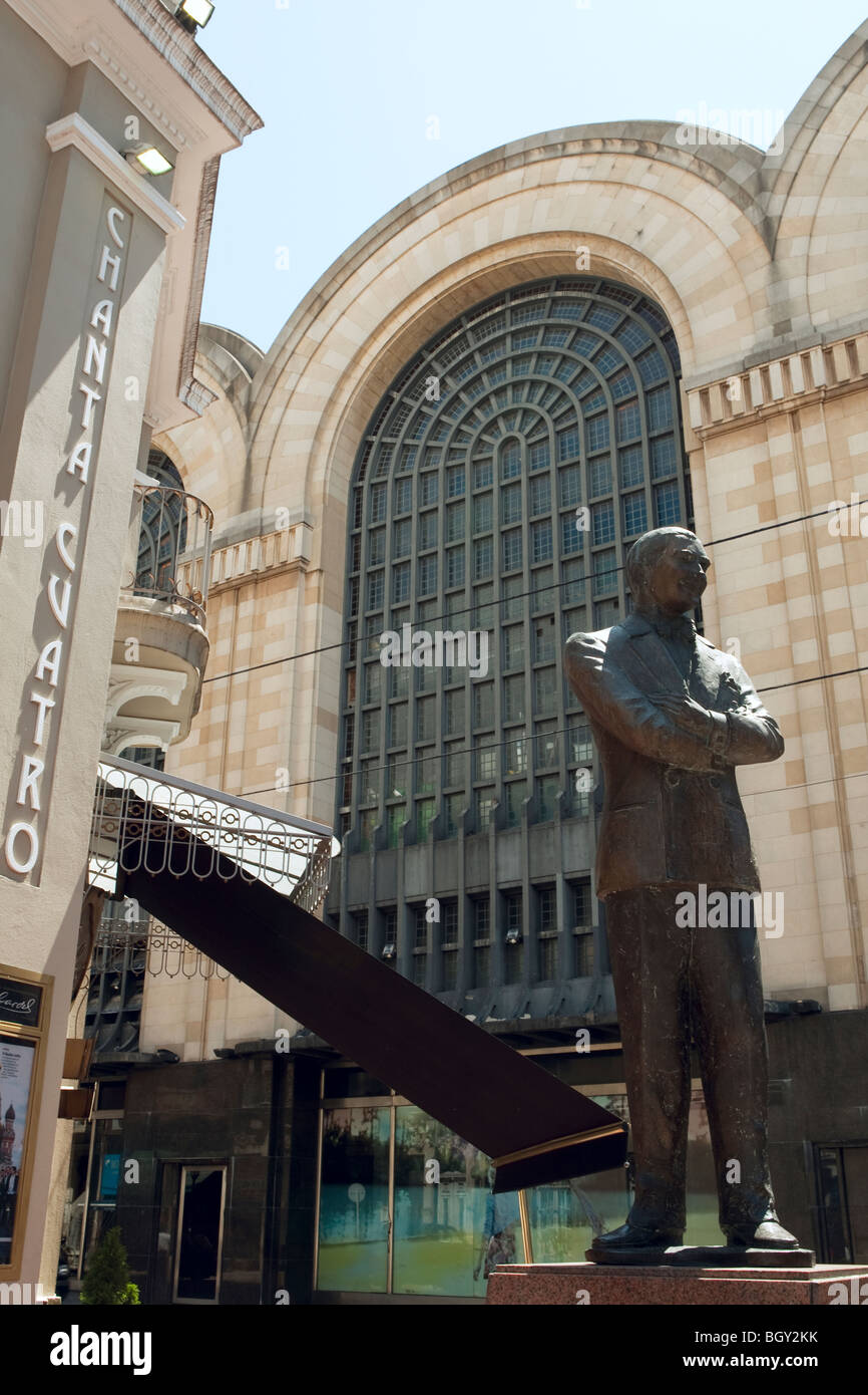 Carlos Gardel Statue, Famous Tango composer, Abasto shopping mall, Buenoa Aires, Argentina Stock Photo