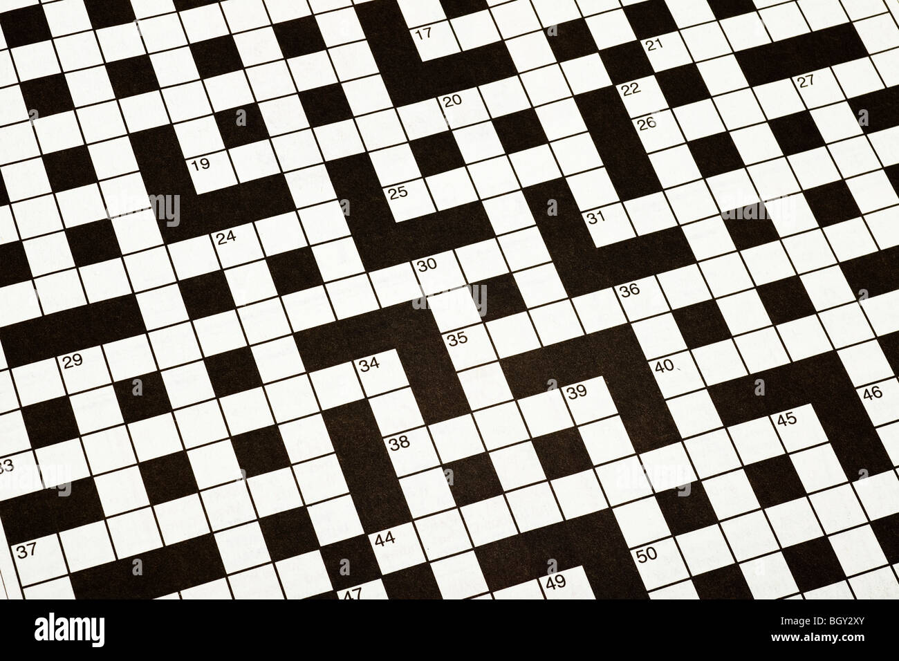 Crossword puzzle, blank, close up Stock Photo