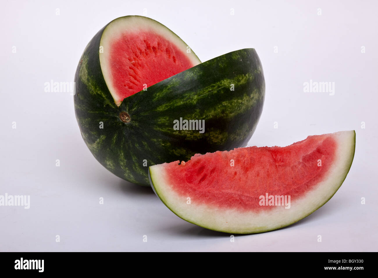 Seedless watermelon (Citrullus lanatus) a sterile hybrid invented 50 years ago Stock Photo