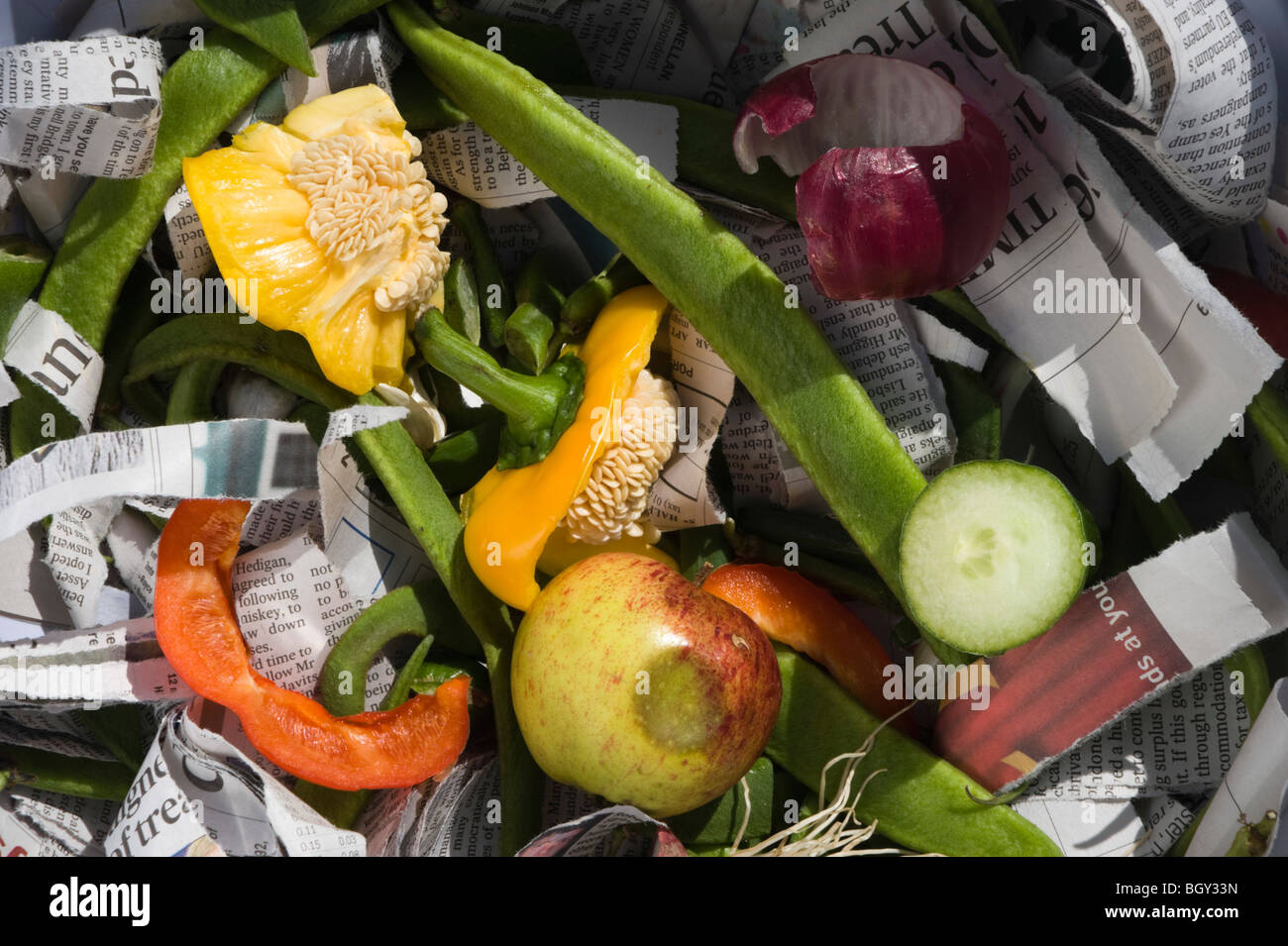 Recycling material for a compost heap Stock Photo Alamy