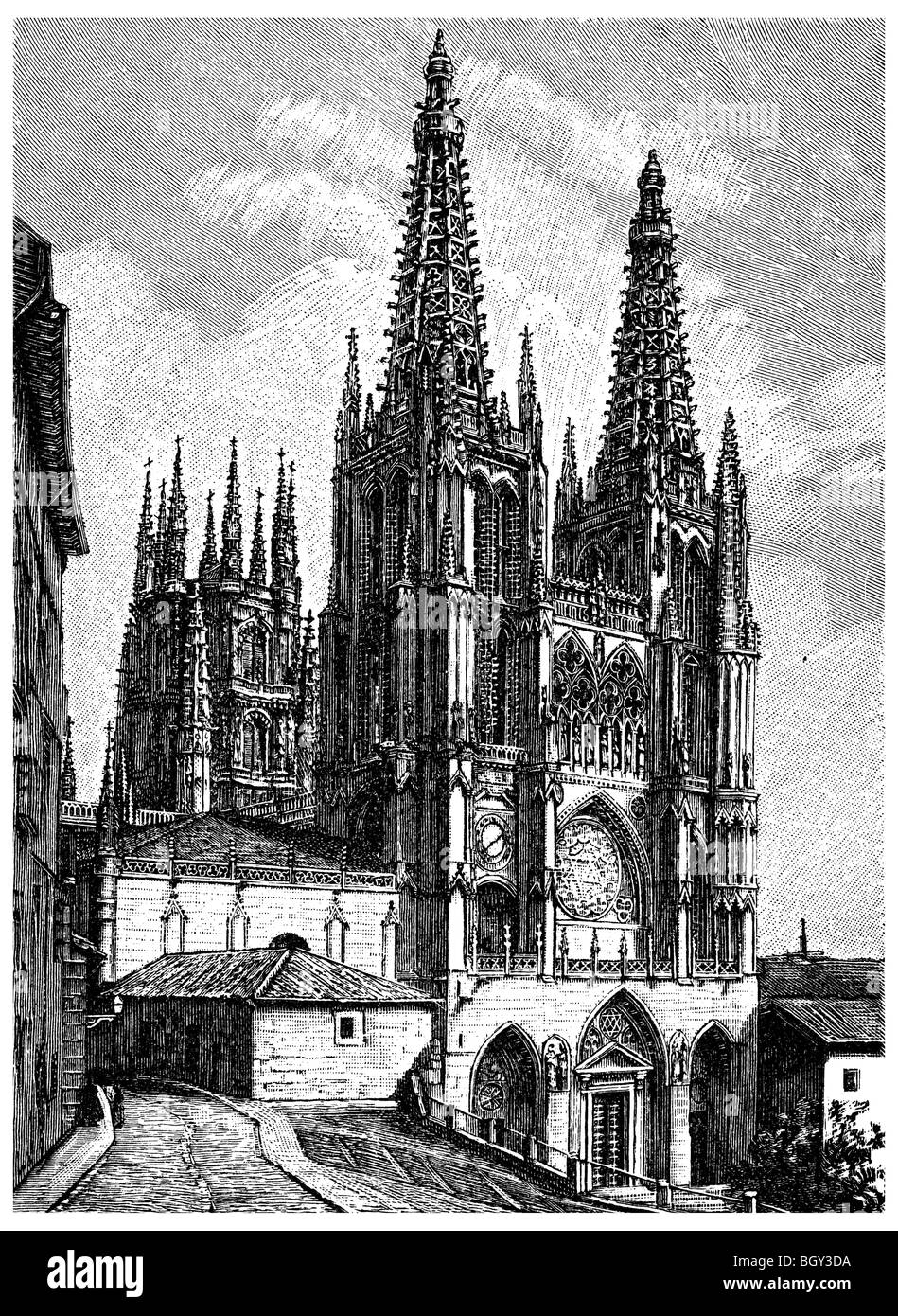 Cathedral in Burgos, Gothic Stock Photo
