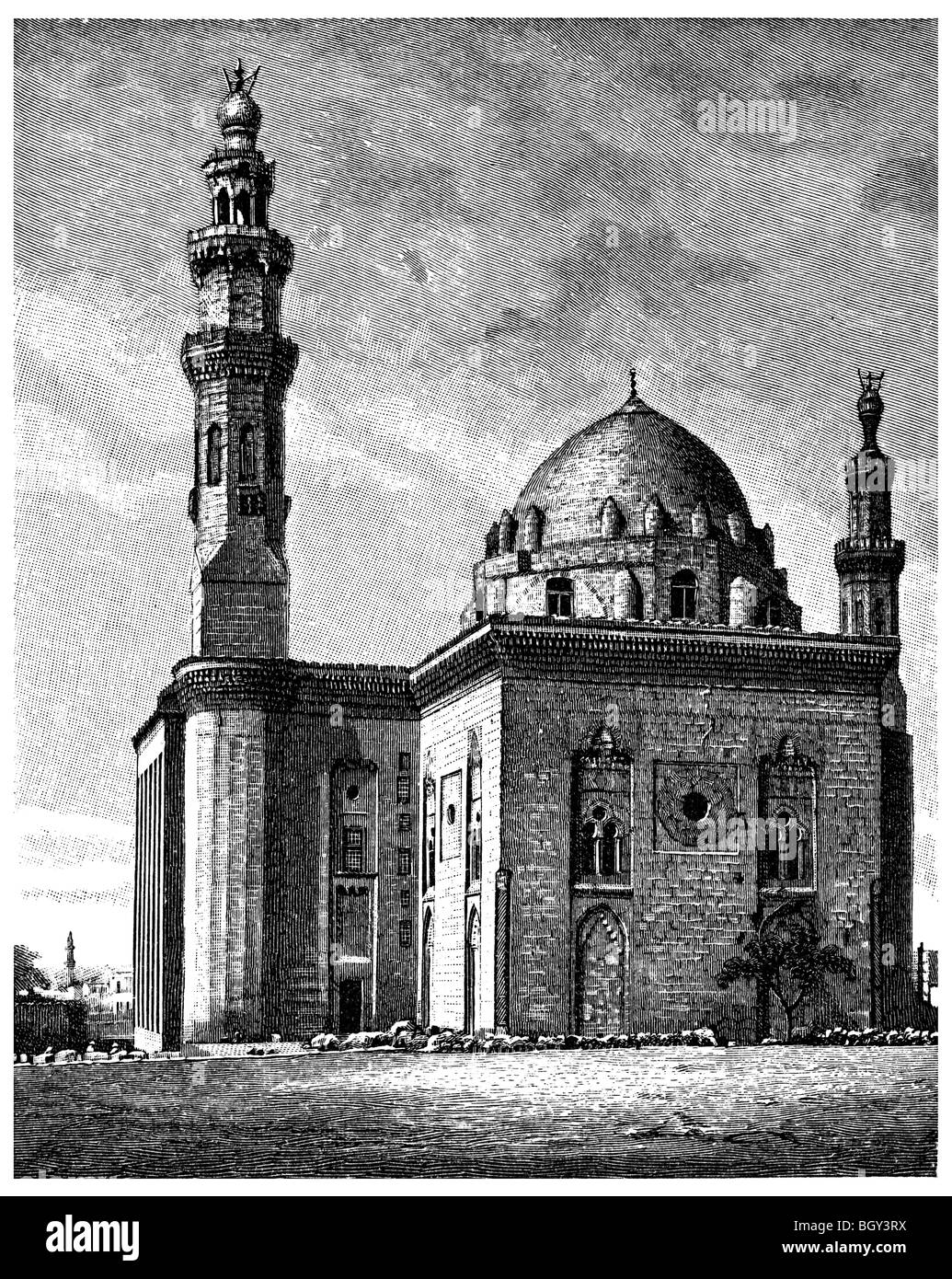 Mosque of the sultan Hassan, Moorish Arabic Stock Photo