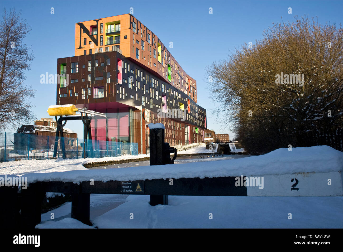 Chips building, new apartments alongside Ashton Canal, New Islington