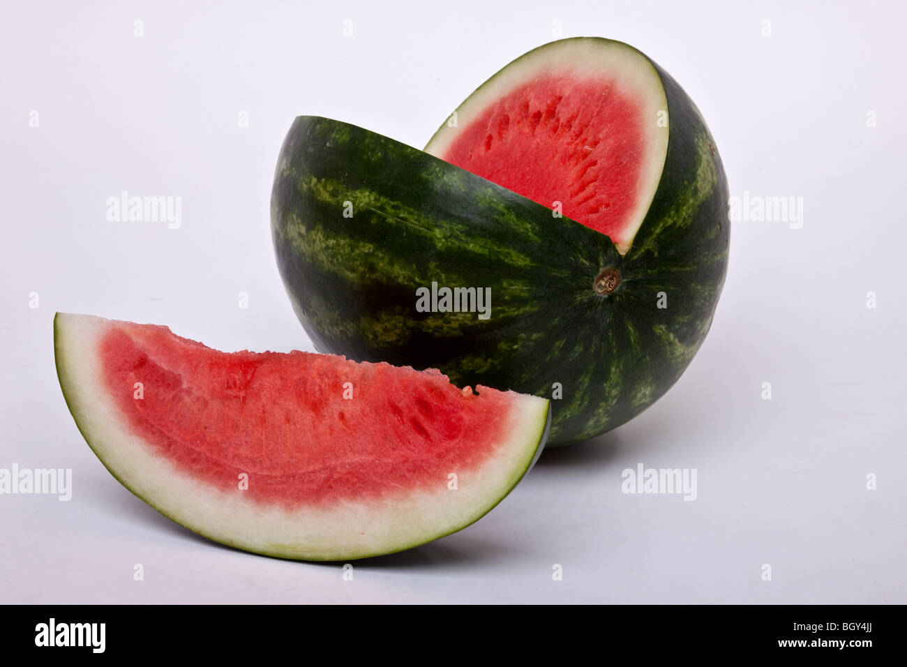 Seedless watermelon (Citrullus lanatus) a sterile hybrid invented 50 years ago Stock Photo