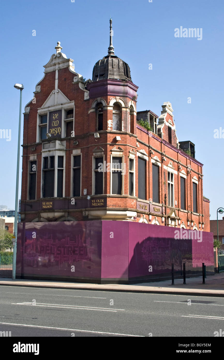 Olde Nelson pub, Chapel Street  Regeneration Area, Salford, UK Stock Photo