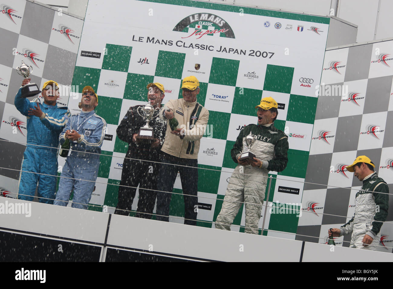 The podium, Grid 1. Le Mans Classic car race, Fuji Speedway, Japan, Saturday, November 10th, 2007. Stock Photo