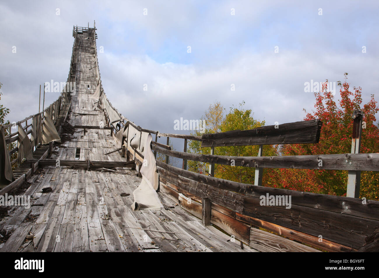 Stairs at at Nansen Ski Jump in Milan New Hampshire USA. This jump was