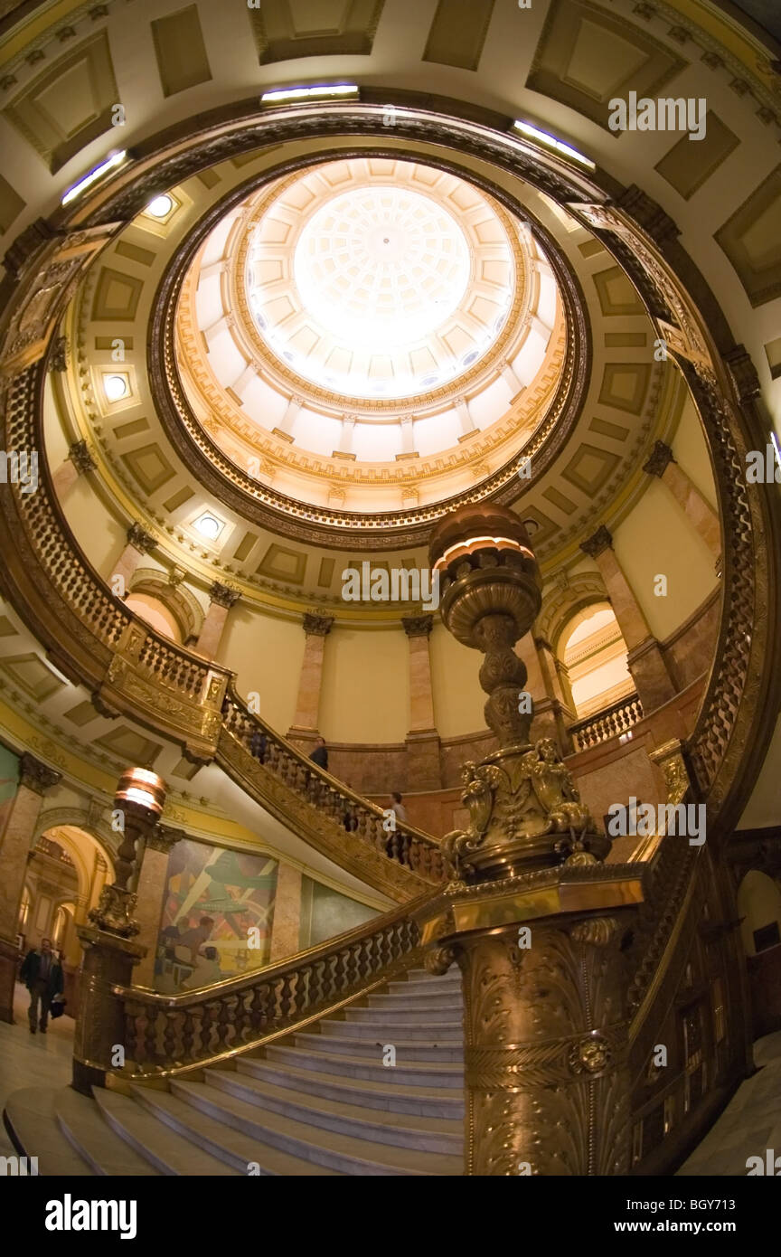 Grand staircase, Colorado state capitol building, Denver Stock Photo