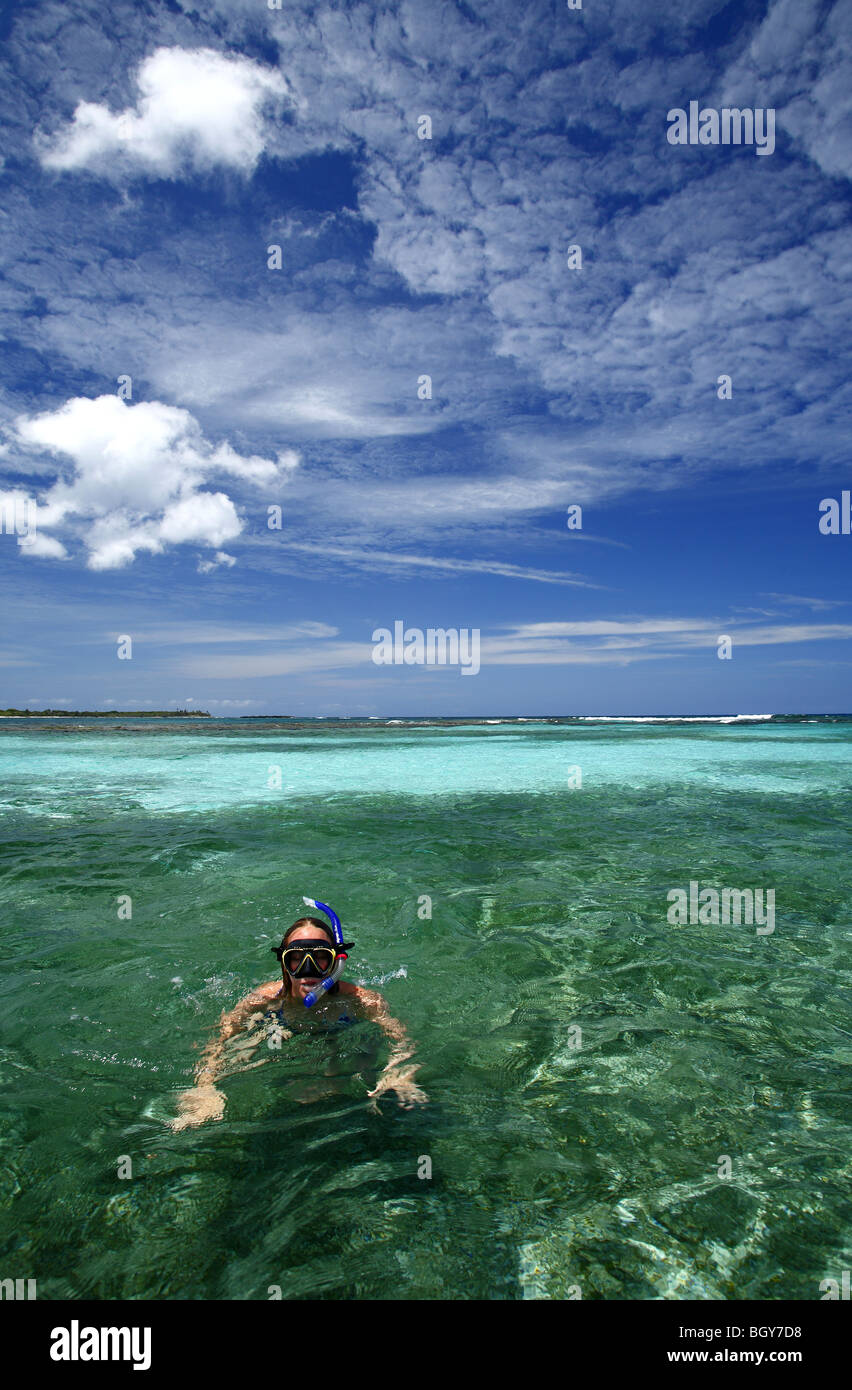 Snorkeler and tropical island hi-res stock photography and images - Alamy