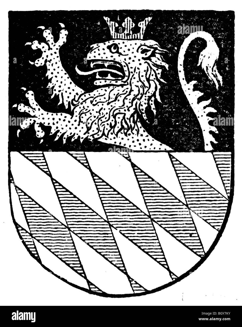 Coats of arms of Amberg, about 1900 Stock Photo