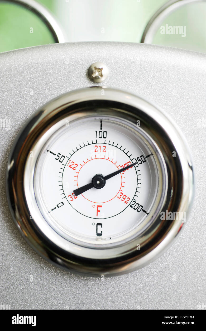 Temperature gauge on espresso machine Stock Photo - Alamy