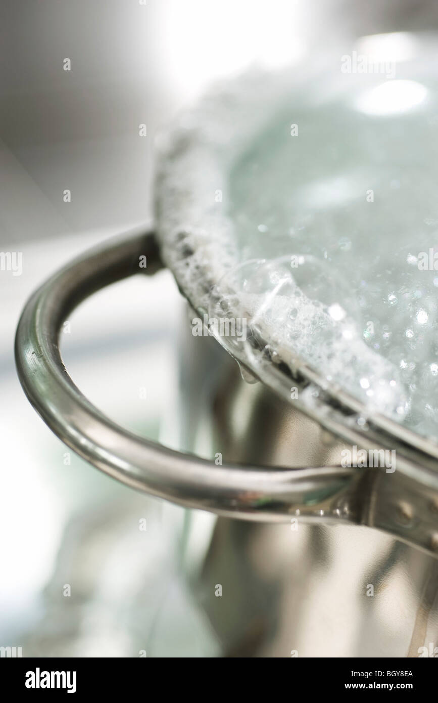 Pot boiling over Stock Photo