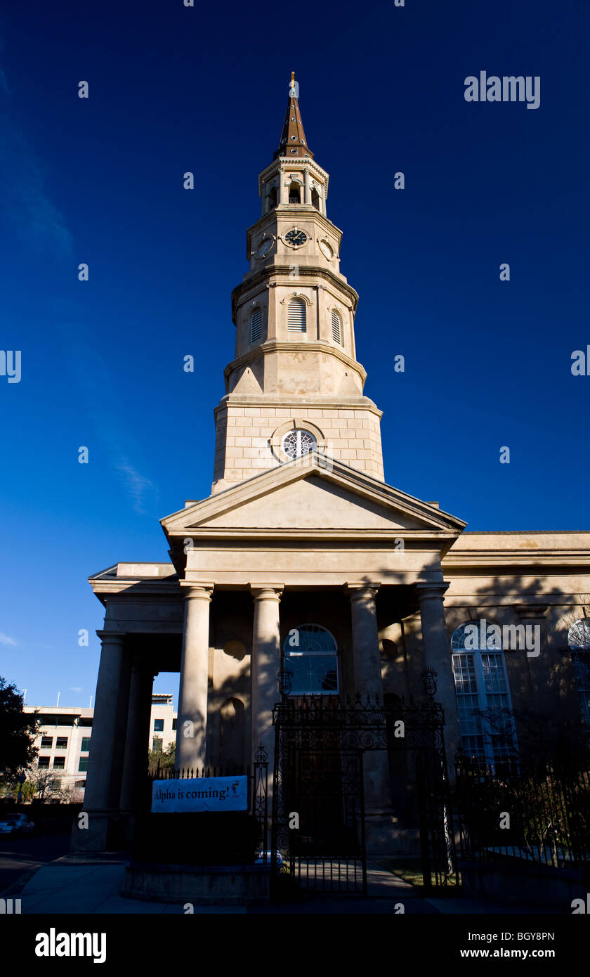 St. Philip's Episcopal Church, Church Street, Charleston, South Carolina, United States of America. Stock Photo