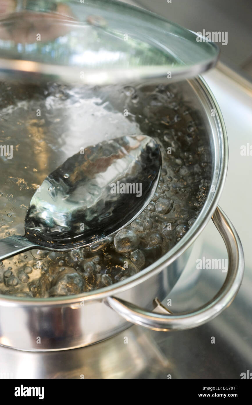 Water boiling in pot Stock Photo Alamy