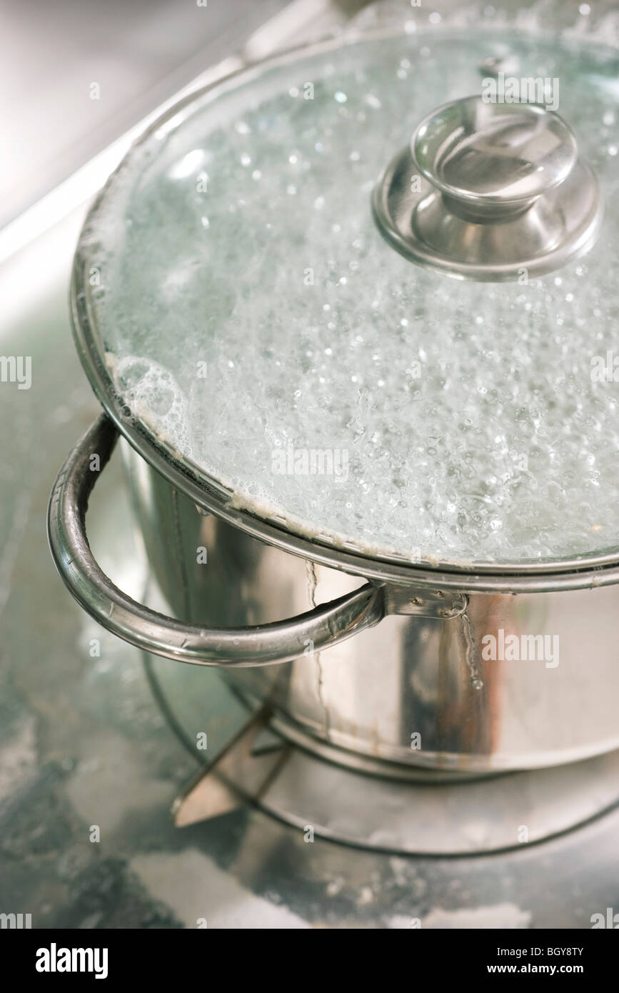 Water boiling in pot Stock Photo Alamy