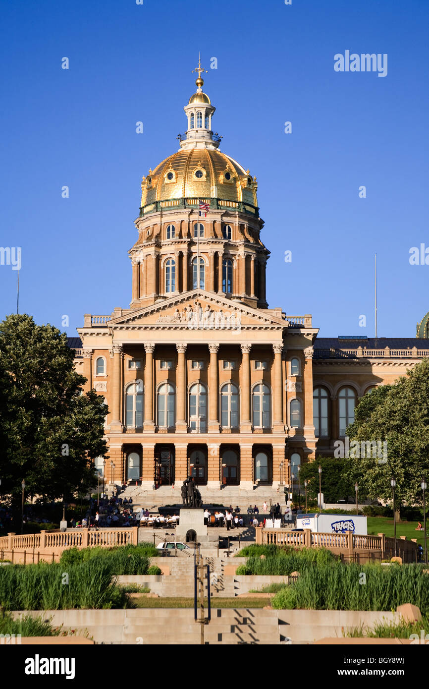 The Iowa State Capitol is the state capitol building of the U.S. state of Iowa. USA Stock Photo