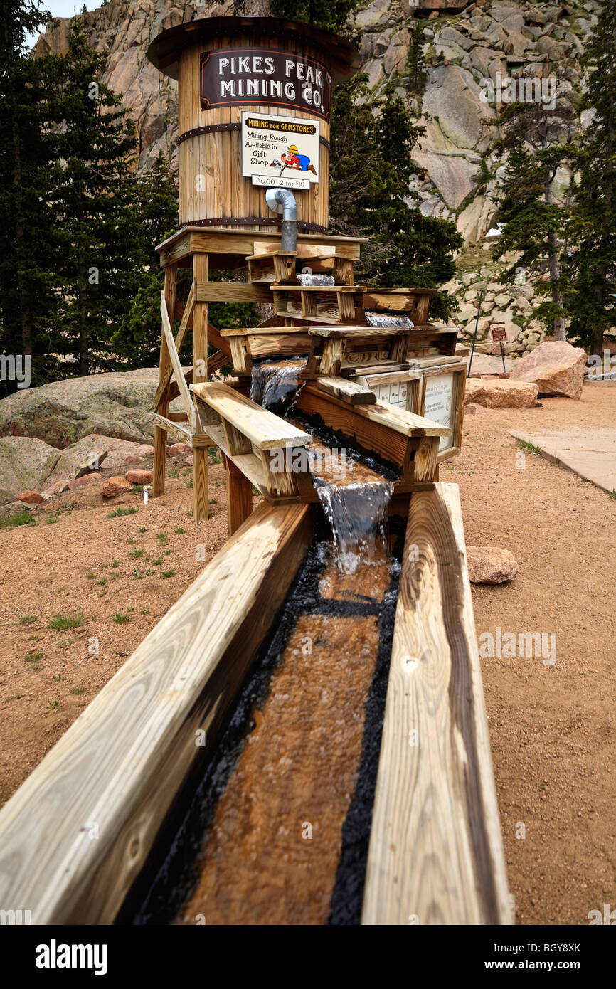 Gold panning and mining model at Pikes Peak, Colorado, USA Stock Photo