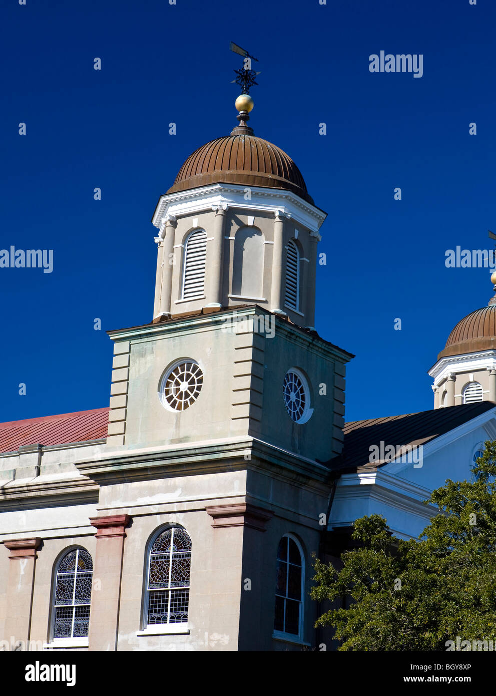 Dome on top of a church, Meeting Street, Charleston, South Carolina, United States of America. Stock Photo