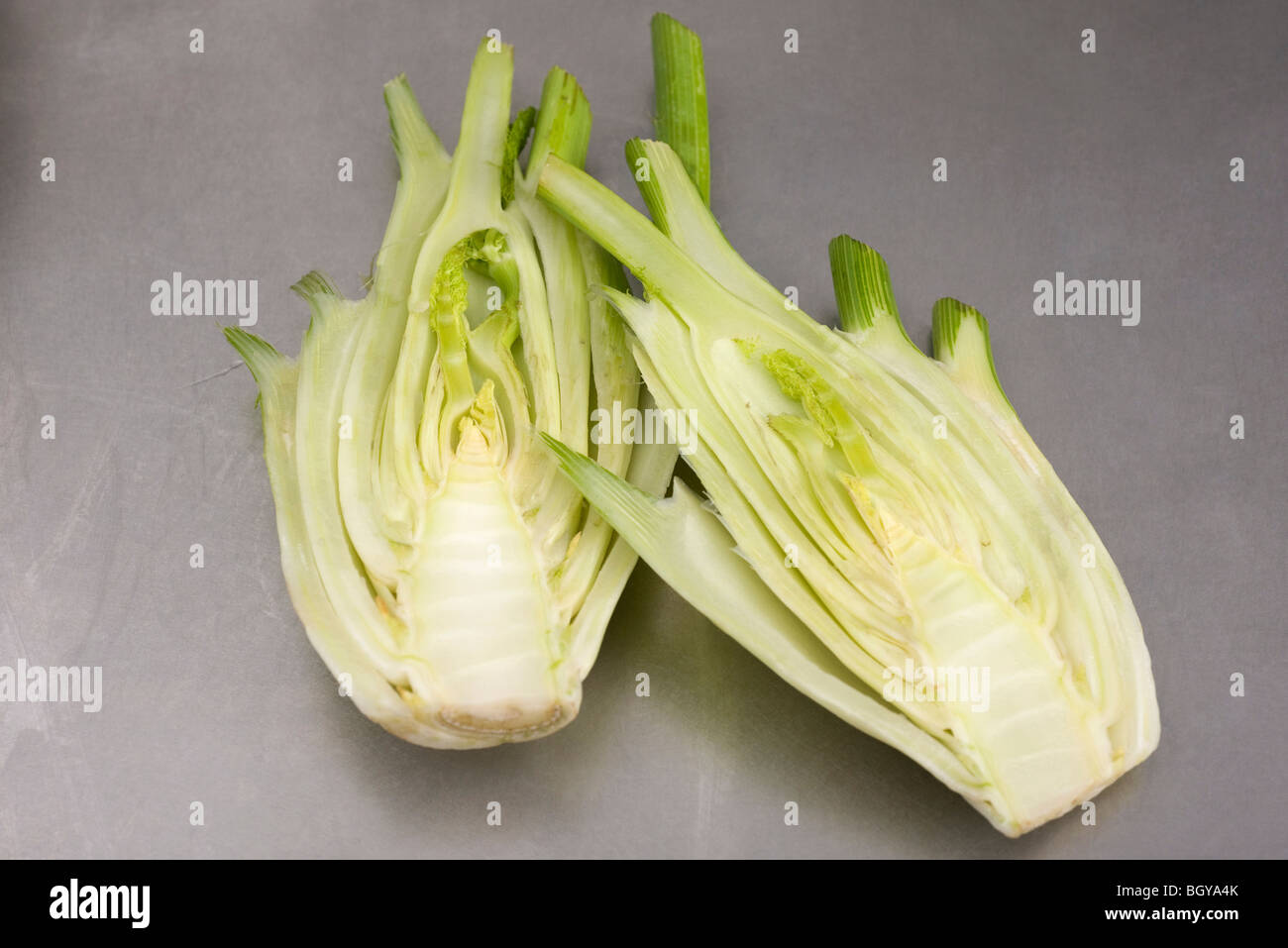 Fresh fennel bulb, cut in half Stock Photo Alamy